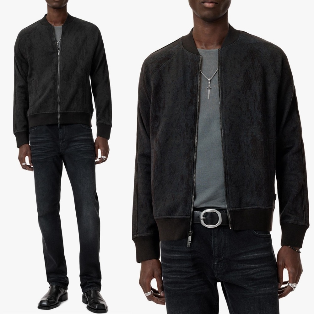 JOHN VARVATOS Riggins Python Jacquard Bomber Jacket